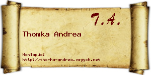 Thomka Andrea névjegykártya